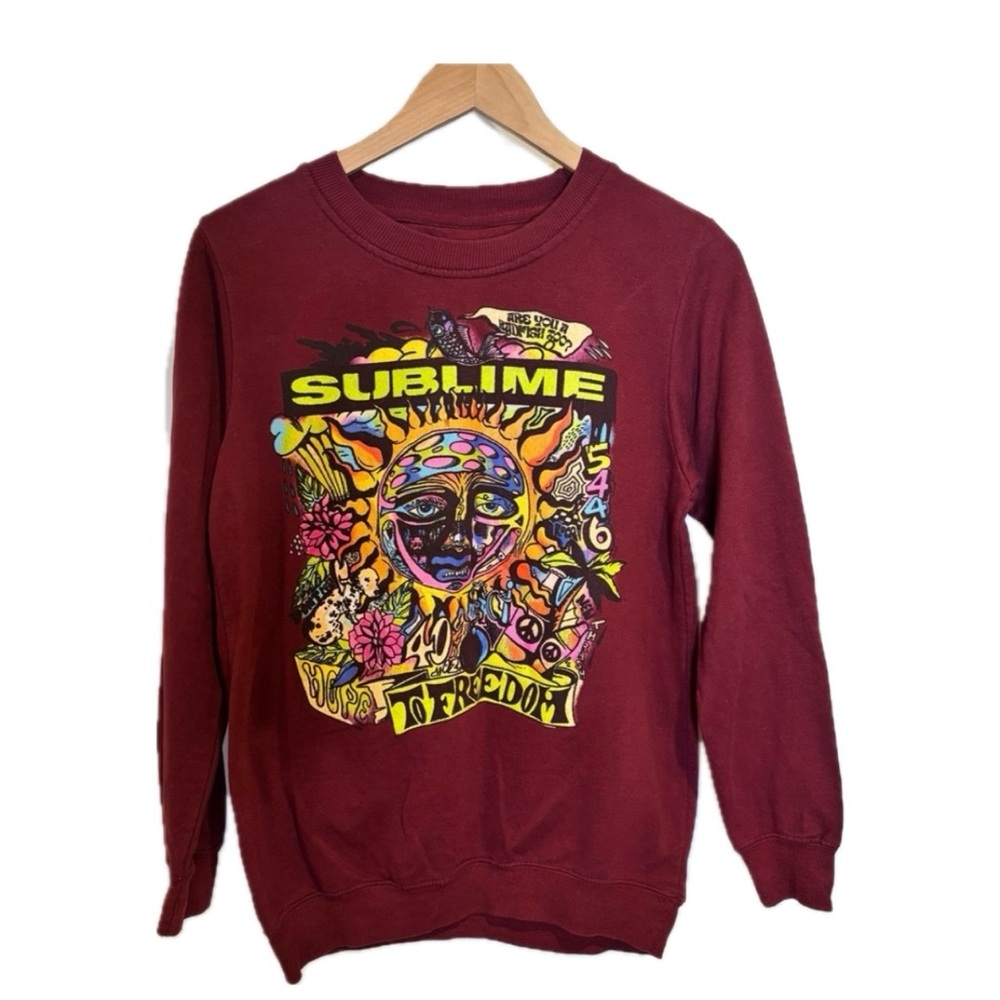 SUBLIME Pullover Sweater Women’s Size Medium Burgundy. Hope to Freedom